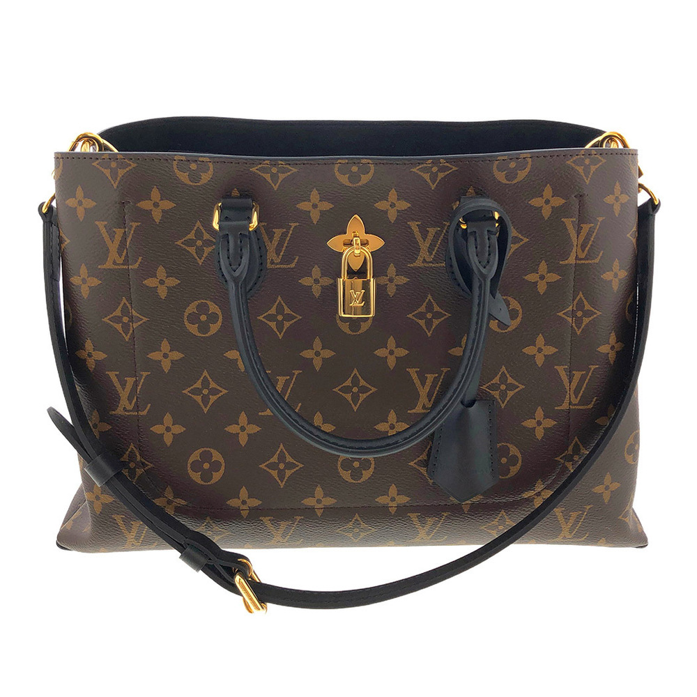Louis Vuitton Flower Tote Monogram 2way Hand Shoulder Bag Brown Black